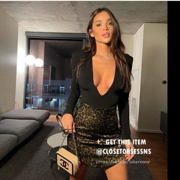 Zara mini leopard print cheetah mini satin skirt - Picture 5 of 9